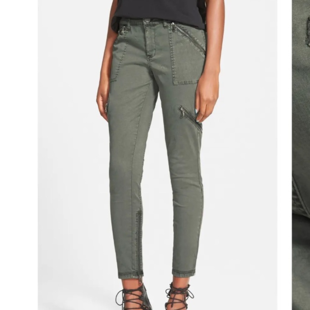 Blank NYC Olive Green Moto Utility Pants
